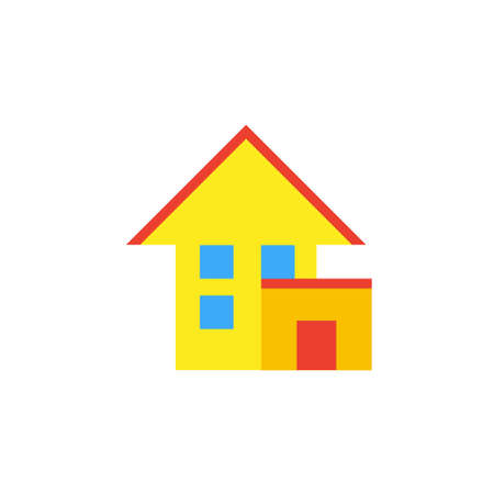 Vector icon or illustration showing cottage house in material design styleのイラスト素材
