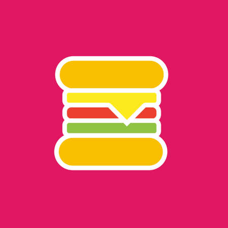 Vector icon or illustration showing hamburger in outline styleのイラスト素材