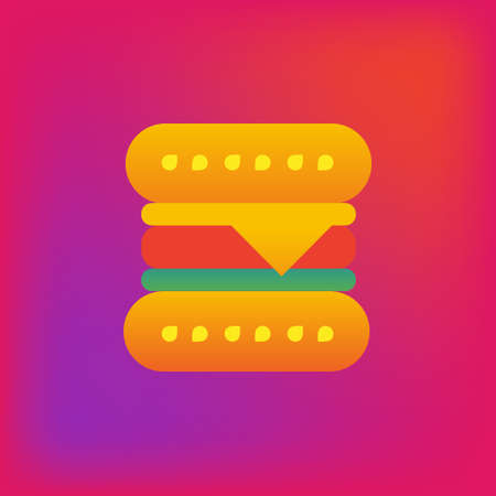 Vector icon or illustration showing hamburger in brutalism styleのイラスト素材