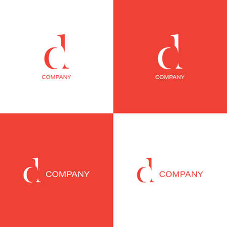 D letter company Logo and business card templateのイラスト素材