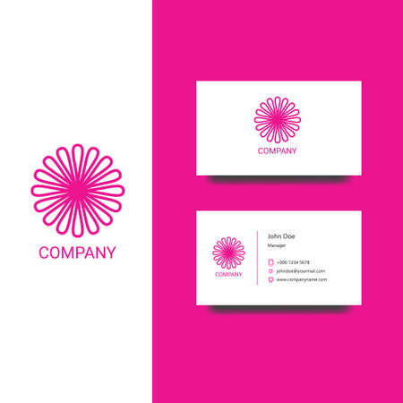 Vector eps logo design for flower selling or salon company, Business Card Template, icon designのイラスト素材