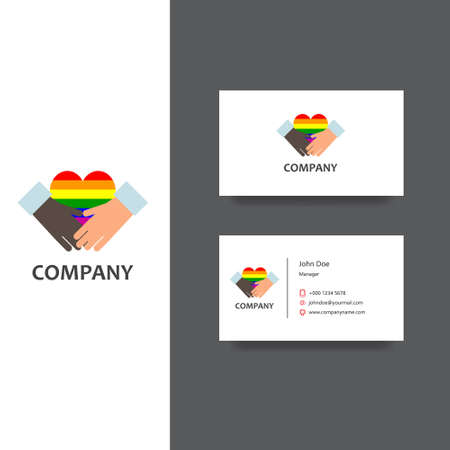 Gay community or services company logo and business card templateのイラスト素材