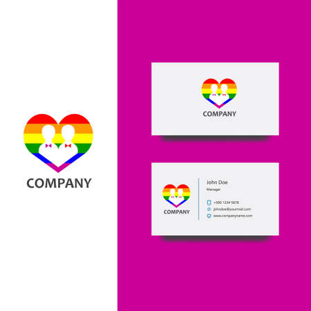Gay community or services company logo and business card templateのイラスト素材