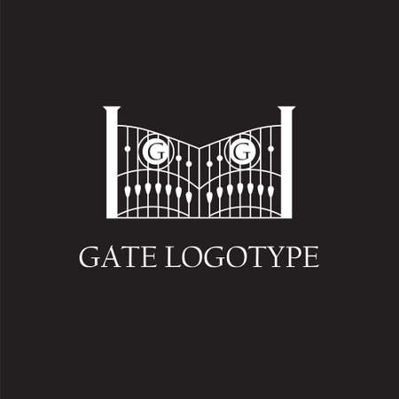 Company logo with gate illustrationのイラスト素材