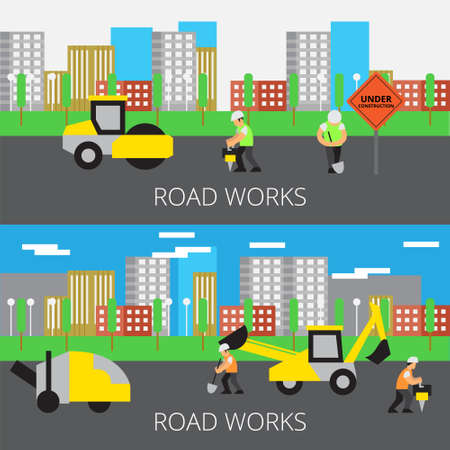 Road work vector illustration.のイラスト素材