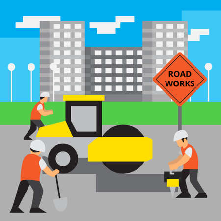 Road work vector illustration.のイラスト素材