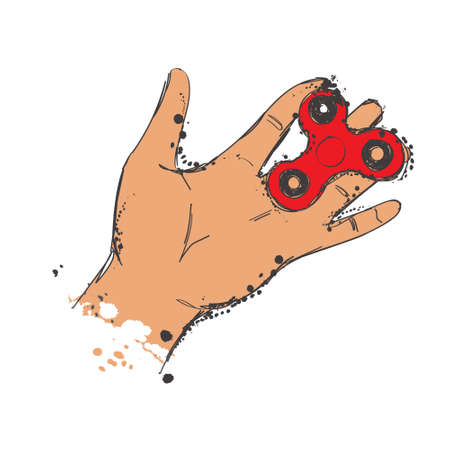 Background with fidget spinnerのイラスト素材