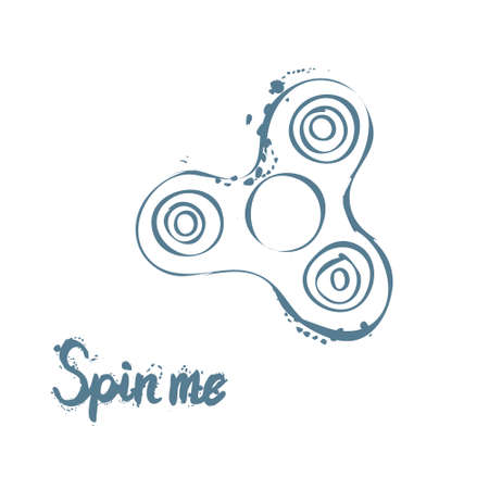Greeting card with fidget spinner text hand lettering calligraphy.のイラスト素材