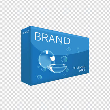 Vector illustration with photo realistic contacts package on transparent backgroundのイラスト素材