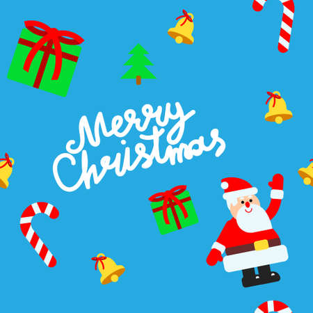 Pattern for christmas design in flat style with Santa Clausのイラスト素材