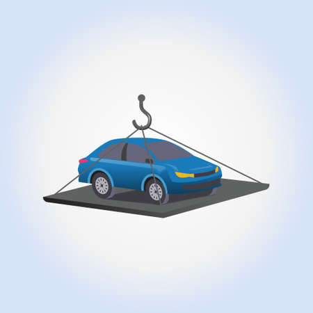 Vector realistic style illustration auto shipping on isolated white backgroundのイラスト素材