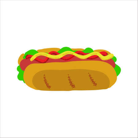 Memorial day picnic food illustration hot dogのイラスト素材