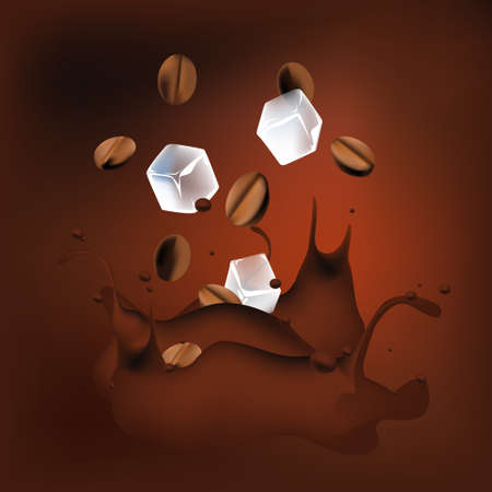 Iced coffee realism style vector illustrationのイラスト素材