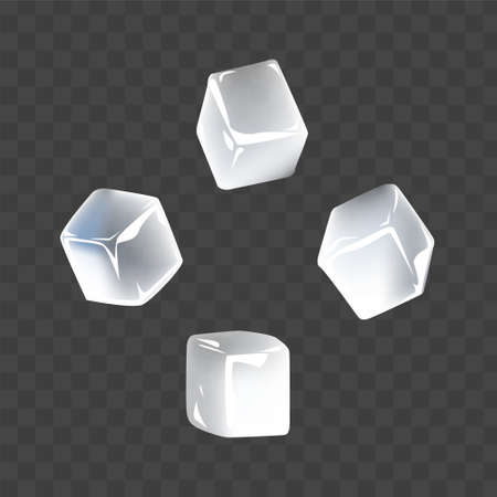 ice cubes realism style vector illustrationのイラスト素材