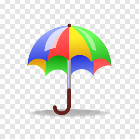 Vector illustration of 3d colorful umbrella.のイラスト素材