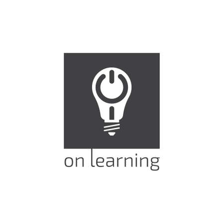 logotype design concept lighting bulb with on signのイラスト素材