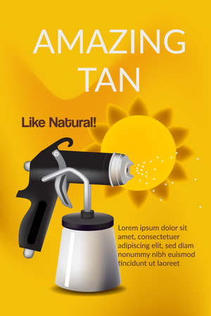 Vector realism style tan spray machine design poster or banner conceptのイラスト素材