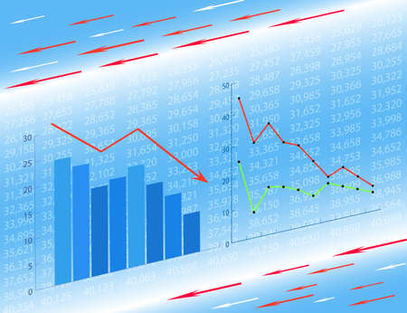 Abstract business background  Declines in the stock market 