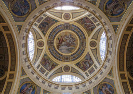 Budapest, Hungary, 06/07/2015 - The very decorative ceiling in the atrium of The Szechenyi Baths in Budapest Hungaryのeditorial素材