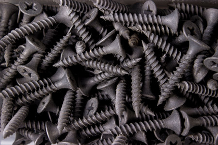 The screws form a solid background. taken in close-upの写真素材