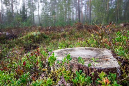 foggy forest. free space. background for inserting an object or subject. colorful natural photo....