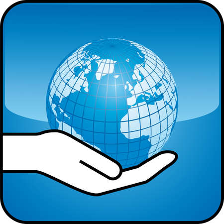 hand and globeのイラスト素材