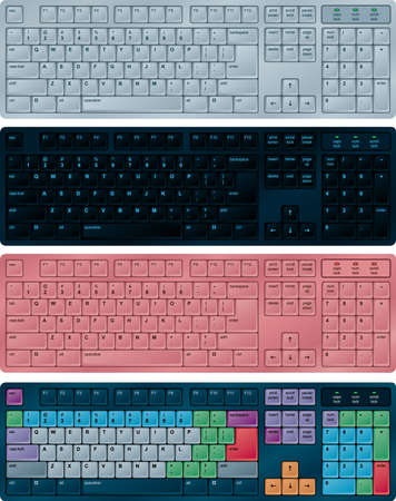 Photorealistic vector illustration of PC keyboardsのイラスト素材