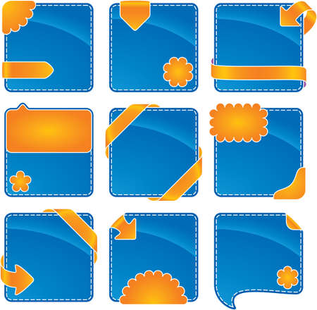 orange-blue web banner set のイラスト素材