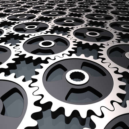 chrome and graphite gears backgroundの写真素材