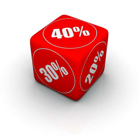 red discount dice for sales promotionの写真素材