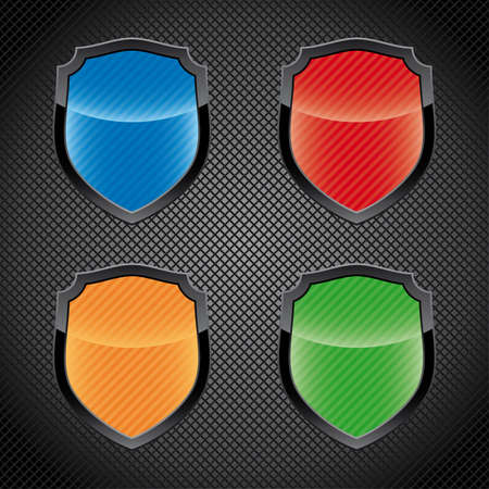 Glossy empty shield emblems のイラスト素材