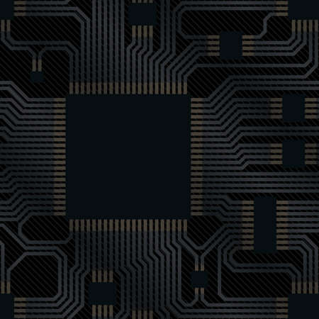electronic circuit board with chip のイラスト素材