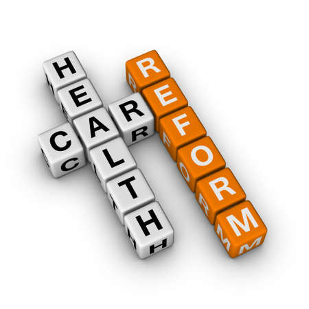 Healthcare Reform   (3D crossword orange series)の写真素材
