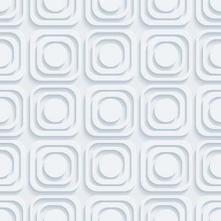 White perforated paper with cut out effect. Abstract 3d seamless background.のイラスト素材