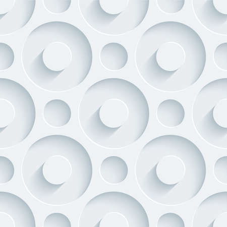White perforated paper with cut out effect. Abstract 3d seamless background. Vector EPS10.のイラスト素材
