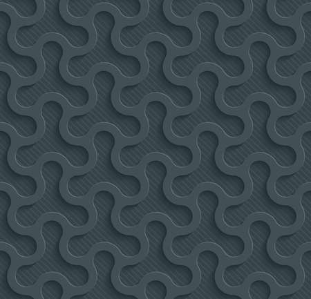 Dark perforated paper with cut out effect. Abstract 3d seamless background. Vector EPS10.のイラスト素材