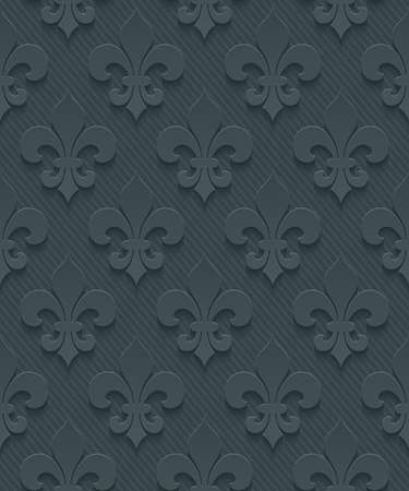 Dark perforated paper with cut out effect. Abstract 3d seamless background. Vector EPS10.の写真素材