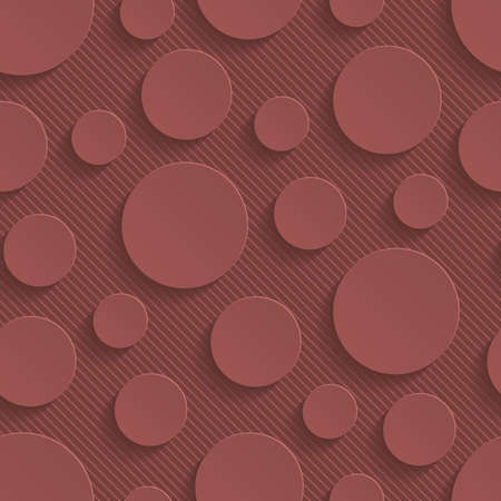 Marsala color perforated paper with cut out effect. Abstract 3d seamless background.のイラスト素材
