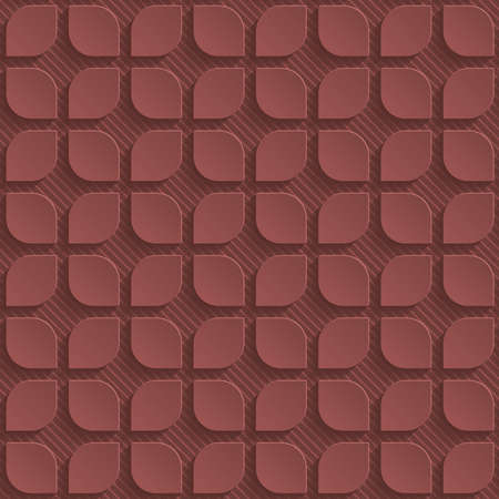Marsala color perforated paper with cut out effect. Abstract 3d seamless background.のイラスト素材