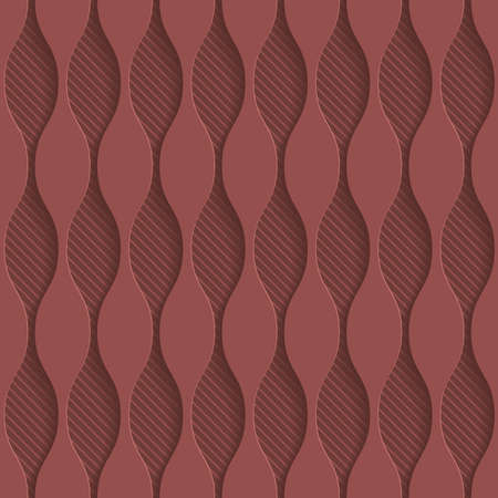 Marsala color perforated paper with cut out effect. Abstract 3d seamless background.のイラスト素材