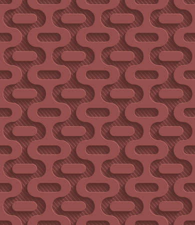 Marsala color perforated paper with cut out effect. Abstract 3d seamless background.のイラスト素材