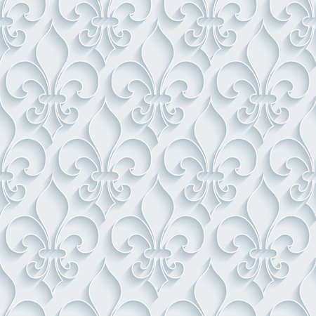 White paper with outline extrude effect. Abstract 3d seamless background.のイラスト素材