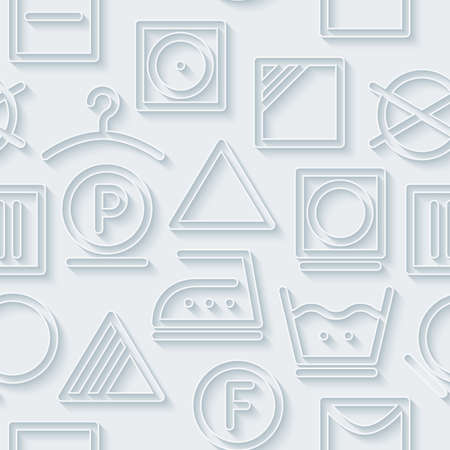 White paper with outline extrude effect. 3d laundry seamless background. のイラスト素材