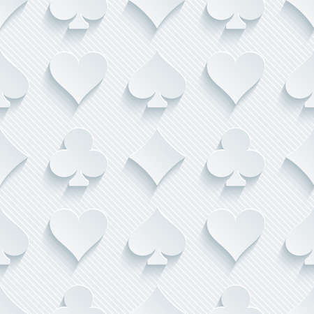 Light perforated paper with cut out effect. 3d card symbol seamless background.のイラスト素材