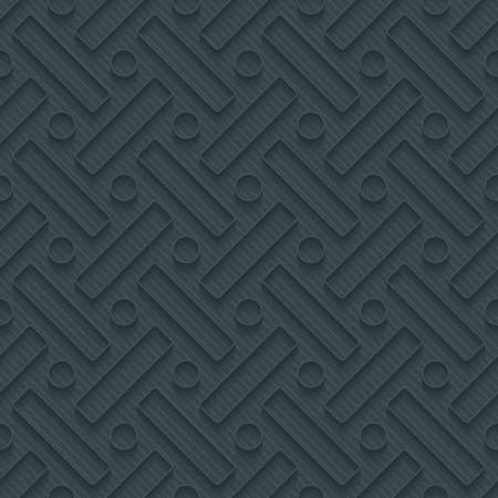 Dark perforated paper with outline extrude effect. 3d seamless wallpaper. Vector background EPS10.のイラスト素材