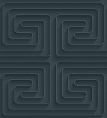 Dark perforated paper with outline extrude effect. 3d seamless wallpaper. Vector background EPS10.のイラスト素材