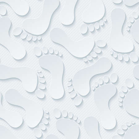 Footprints wallpaper. 3d seamless background. Vector EPS10.の写真素材