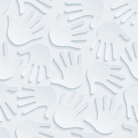 Handprints wallpaper. 3d seamless background. Vector EPS10.の写真素材