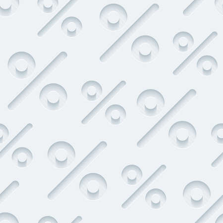 Light gray percent symbols wallpaper. 3d seamless background. Vector.のイラスト素材