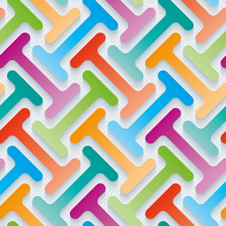Multicolor wallpaper with cut out effect. 3d seamless background. Vector.のイラスト素材
